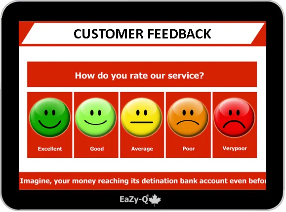 Customer satisfaction feedback screen layout